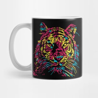 abstract colorful tiger face Mug